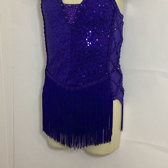 Weissman Dance Ice Skating Flapper Costume Dress Child’s Medium CM Rhinestoned S - Picture 4 of 7